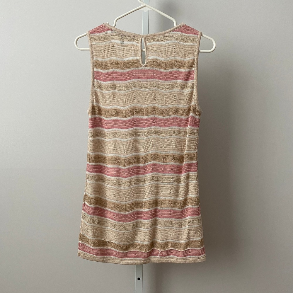 WHBM Dainty Coastal Beachy Relaxed Tank Top M Pink Gold - Picture 7 of 7